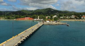 Frederiksted Pier stretching into calm blue water