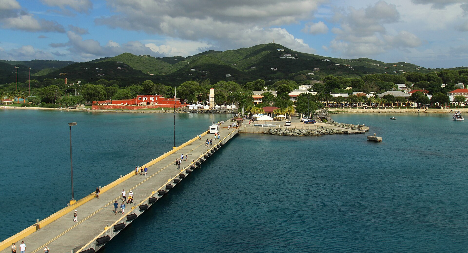 Frederiksted Pier stretching into calm blue water
